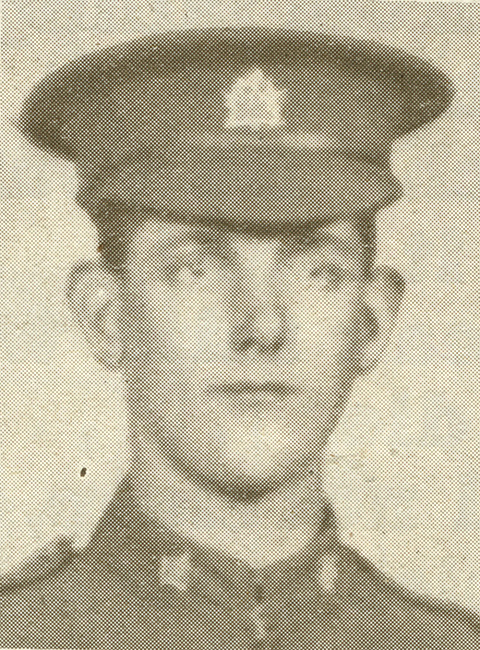 Portrait of a soldier wearing peak hat.