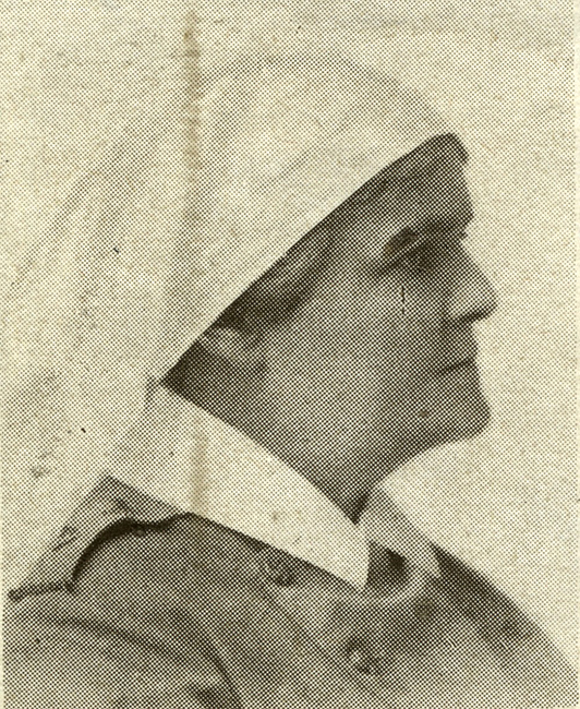 Portrait of a female wearing the nursing sister cape.