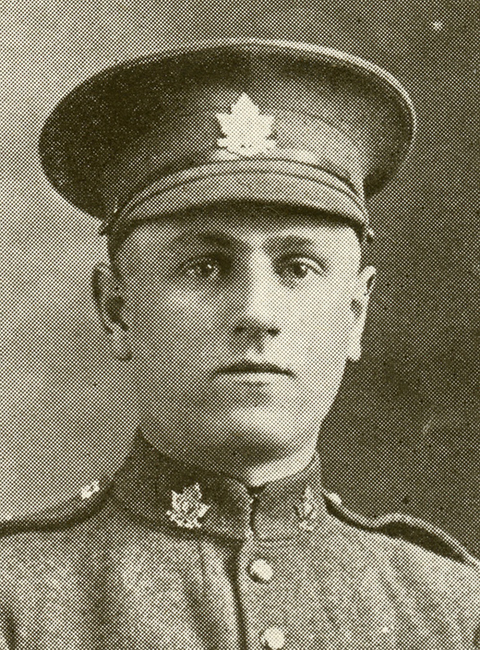 Portrait of a soldier wearing a peak hat.