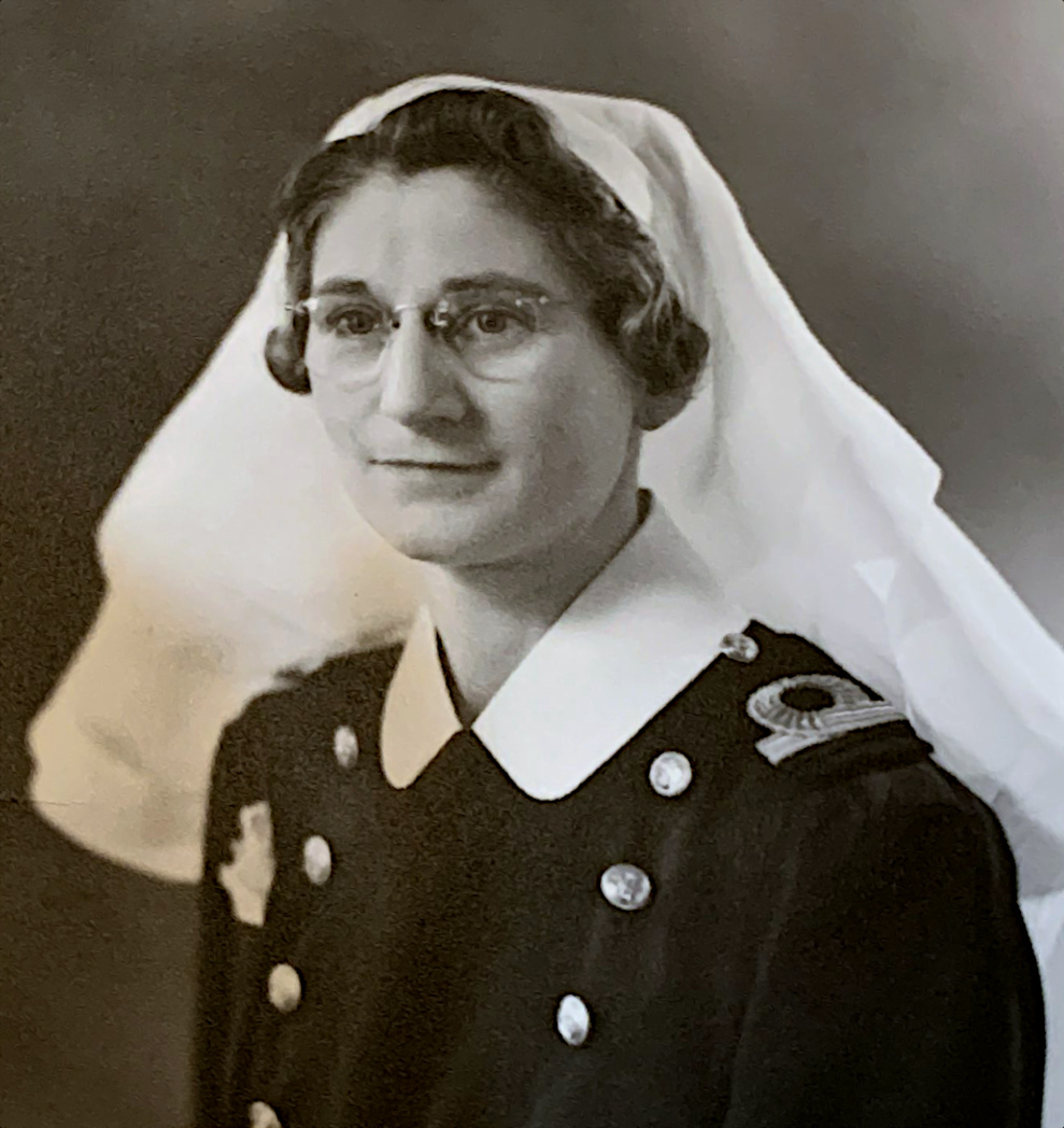 Young woman in glasses and naval officer's uniform
