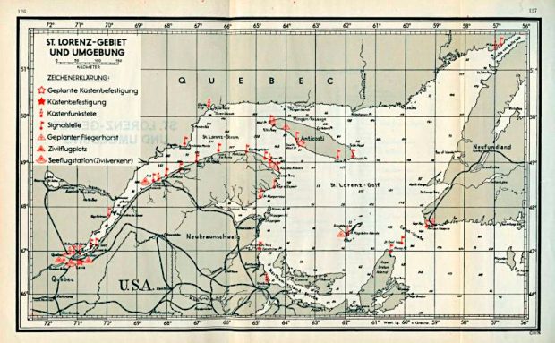 German map of Gulf of St. Lawrence