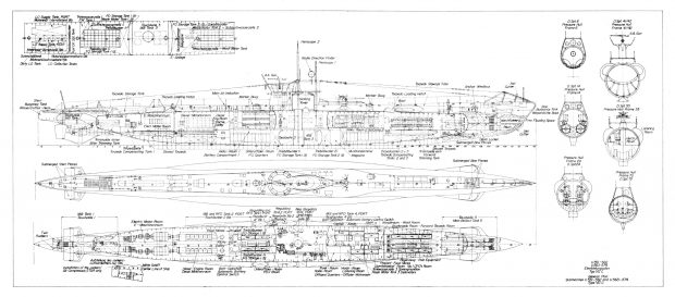 Shipyard plans of German submarine