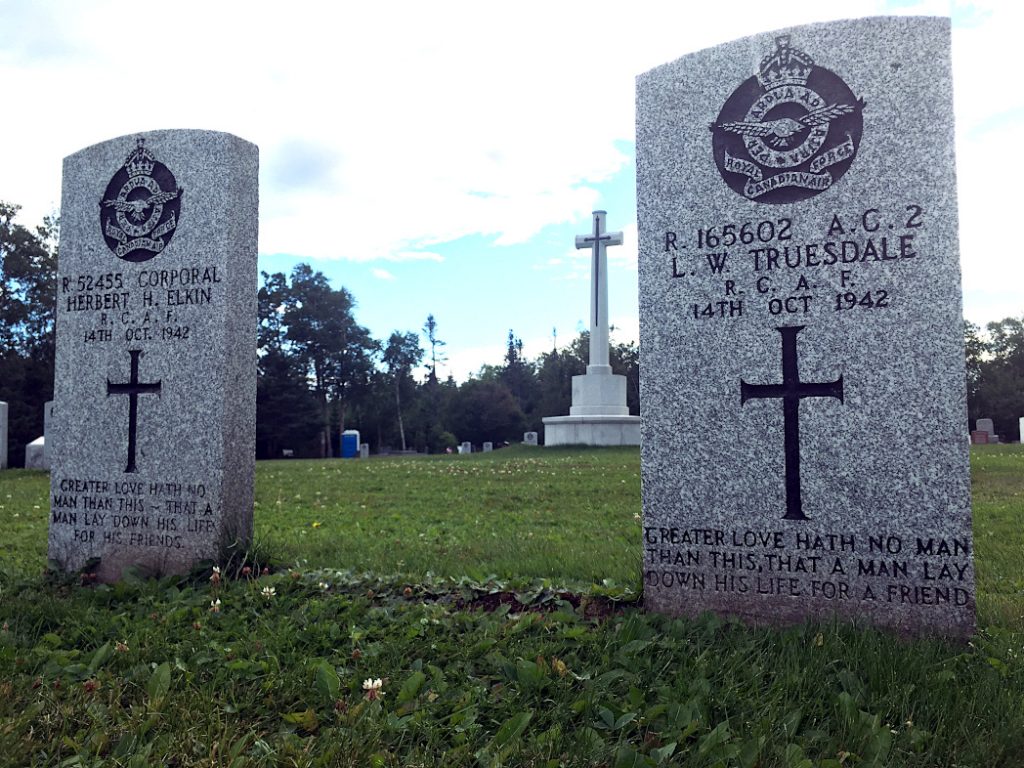 gravestones of Herbert Elkin and L.W. Truesdale