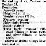 Newspaper ad: Reward offered for body
