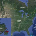Map showing hometowns of 137 victims of S.S. “Caribou” sinking