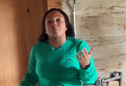 Michelle Robbins leading a guided tour for the research team