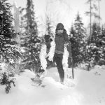 A Young Boy in Snowshoes With Three Rabbits in Hand in Laferté in 1933