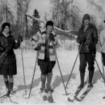 Four Women Cross-Country Skiing