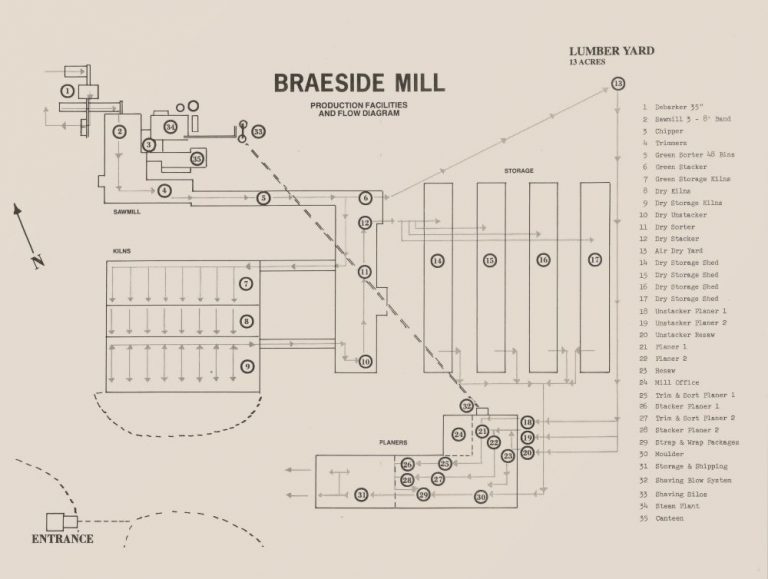 Braeside Mill Workflow Diagram White Pine College Gillies Mill and