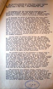 Rapport dactylographié de 1939 sur la nécessité d’une défense côtière de Bell Island