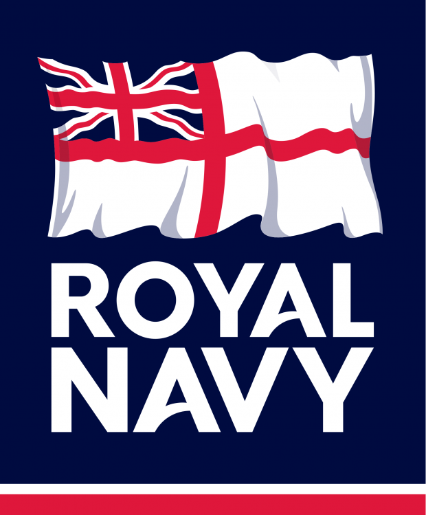 Logo with white ensign of the Royal Navy of the United Kingdom