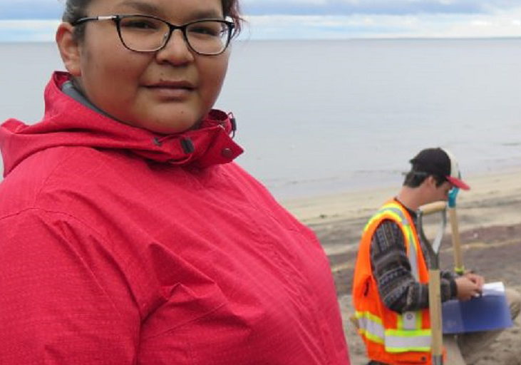 Vanessa and diggers at Pointe aux Outardes