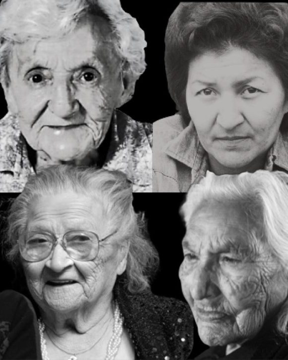 A graphic showing photos of women in black and white